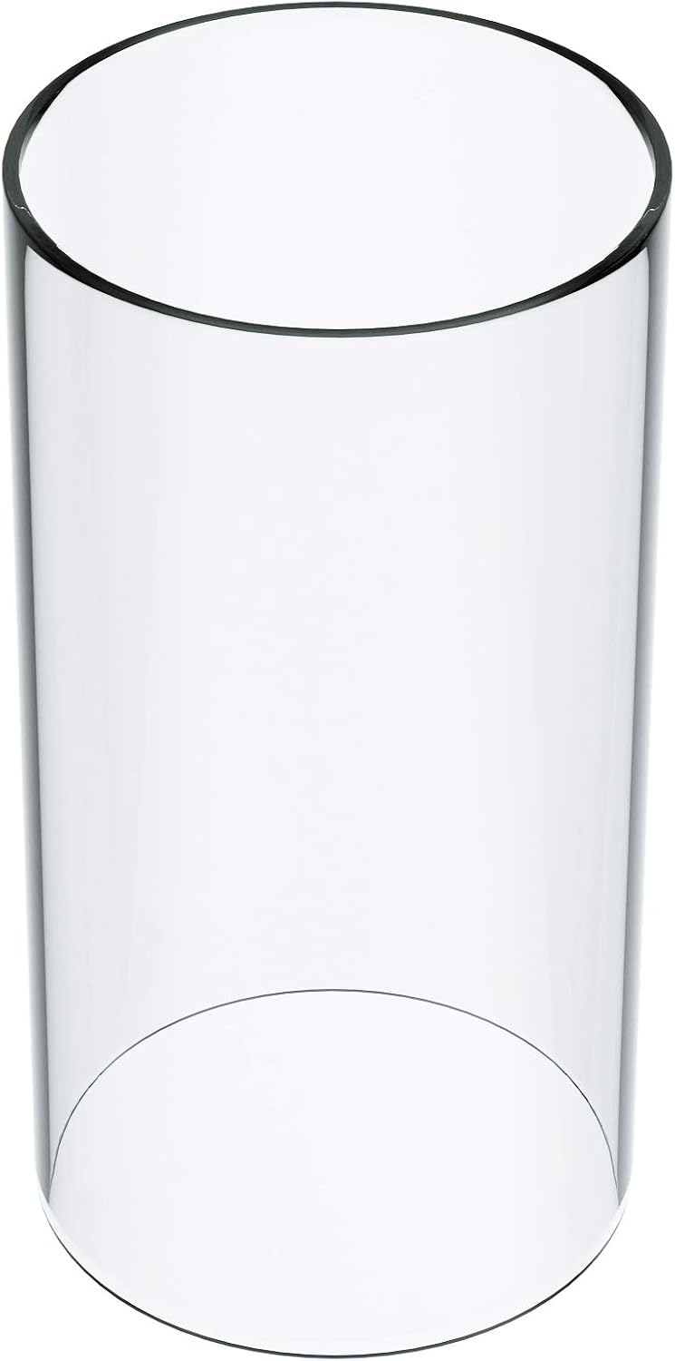 Clear Glass Shade, 8x10 | Open ended bottomless cylinder, fits candles, durable glass, elegant decor, fits all.