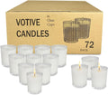 72 Pack White Unscented Clear Glass Filled Votive Candles, Hand Poured Wax Candle Ideal Gifts for Aromatherapy Spa Weddings Birthdays Holidays Party