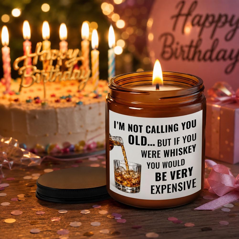Funny Birthday Gifts for Women Men, 40th 50th 60th 70th 80th Birthday Gifts for Mom Dad Grandpa Husband Boyfriend Best Friend Sister Uncle Brother Coworker, Age Humor Novelty Candle Gift, 9 Oz