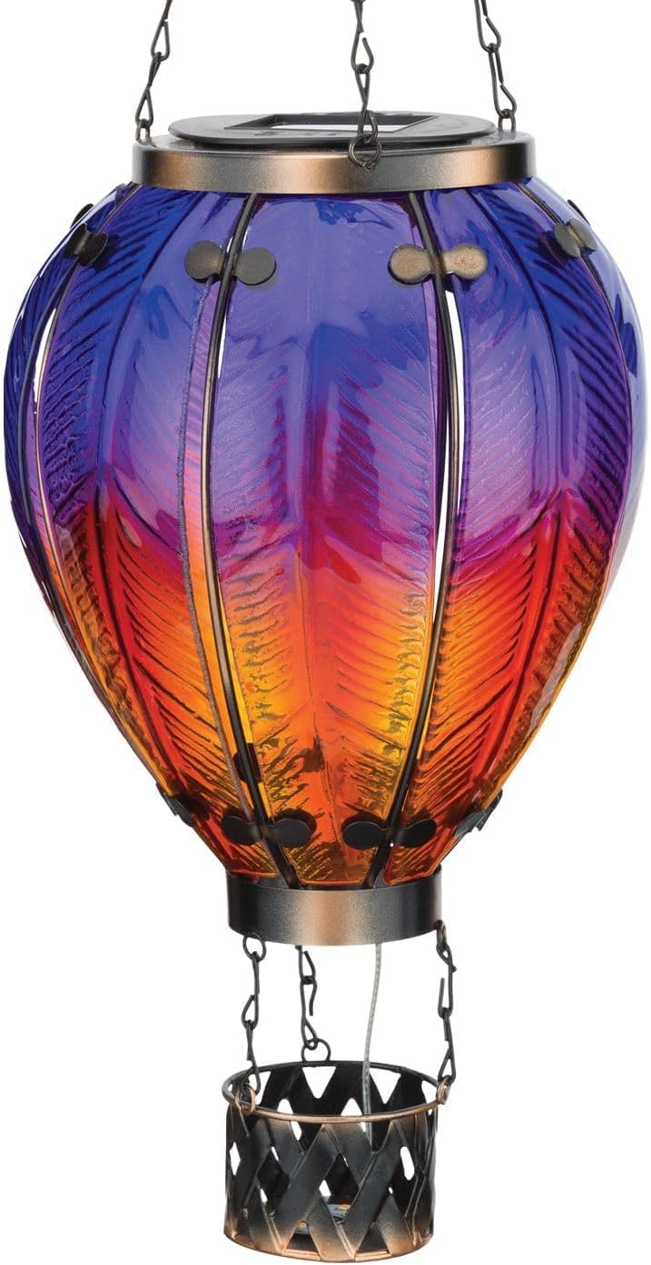 Regal Art & Gift Hot Air Balloon Solar Lantern, Hanging Outdoor Waterproof