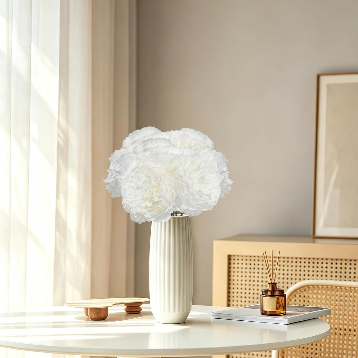 peonies artificial flowers bulk, 4.7’’ fake peonies, package contents