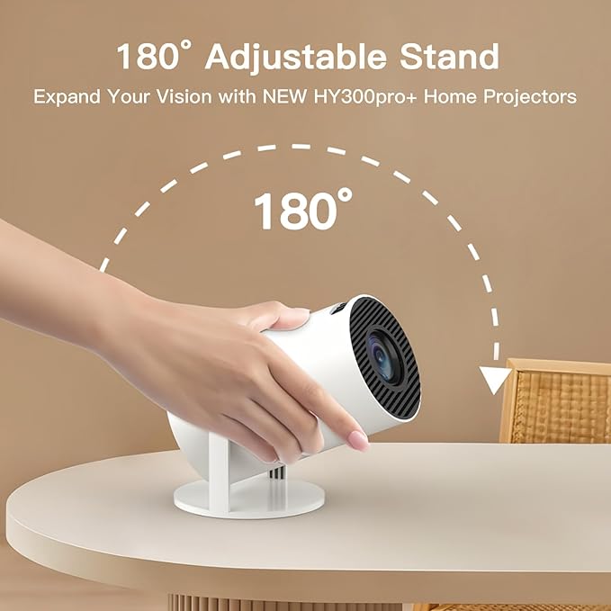 WEMI Smart Minin Projector with Wifi and Bluetooth for Indoor and Outdoor Activities (OptiBarrel 500)