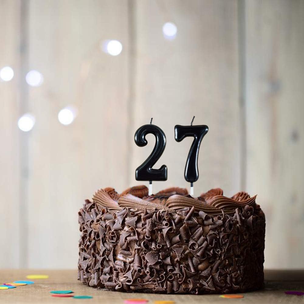 Black Number 1 Birthday Candles 1st One First Year Bady Roman Numberal Cool Cake Happy Candle for Kids Men Women No 10 11 12 13 14 15 16 17 18 19