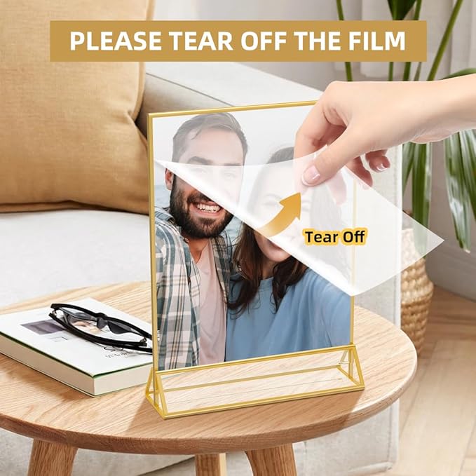 Acrylic Sign Holder 4 x 6 Clear Table Flyer Holder，Plastic Display Stand for Home Office Shop- Exhibition 4 x 6 inches (6pcs)