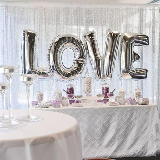 White Sequin Backdrop Curtain 7ft x 7ft Party Backdrop Curtains Sparkly Photo Backdrop for Party Wedding Birthday Wall Decoration