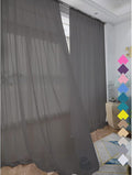Window Dark Grey Sheer Curtains 48 Inches Width 160 Inches Long 2 Panels Sheer Curtain Clear Curtains Basic Rod Pocket Panel for Home Living Room Bedroom Kids Room Yard Patio Parlor Sliding