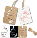 Custom Gift Tag, Personalized Favor Label, Kraft Wrapping Decoration, Wedding Supplies Birthday Party Craft, Thick Paper Hang Card with String (Rectangle Shape 2)