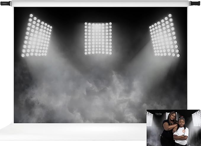 Kate 10x6.5ft Sports Stadium Photography Background Artistic Backdrop for Portrait Smoky Grey Spotlight Photo Background