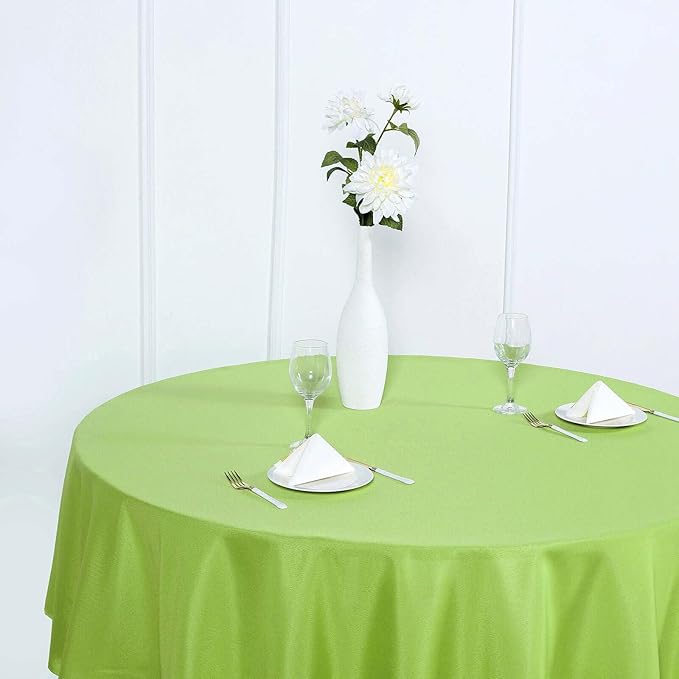 Efavormart Round Tablecloth, 90 Inch Stain & Wrinkle Resistant Washable Table Cloth, Decorative Polyester Fabric Table Cover for Banquet, Wedding, Dining- Green