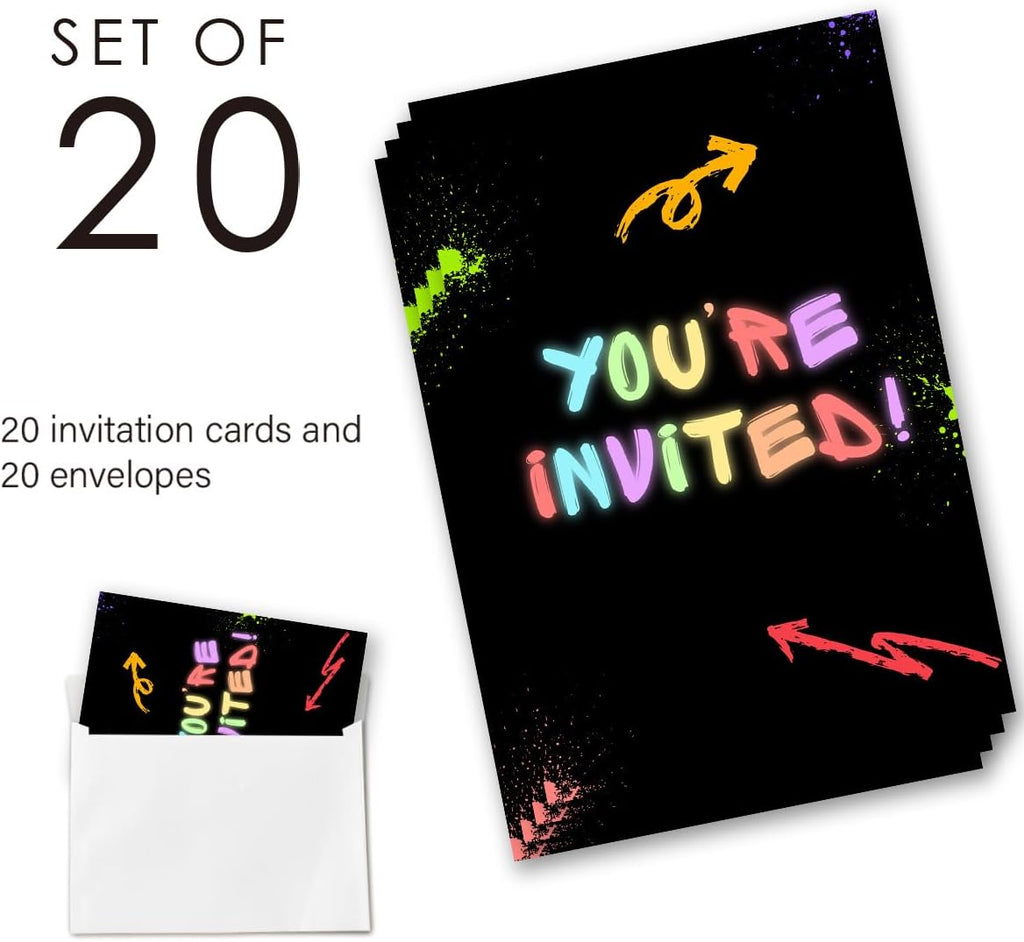 Boy Games Birthday Party Invitation Supplies with Envelopes Set of 20 Bruh Birthday Invitation Fill in Blank, Double Sided