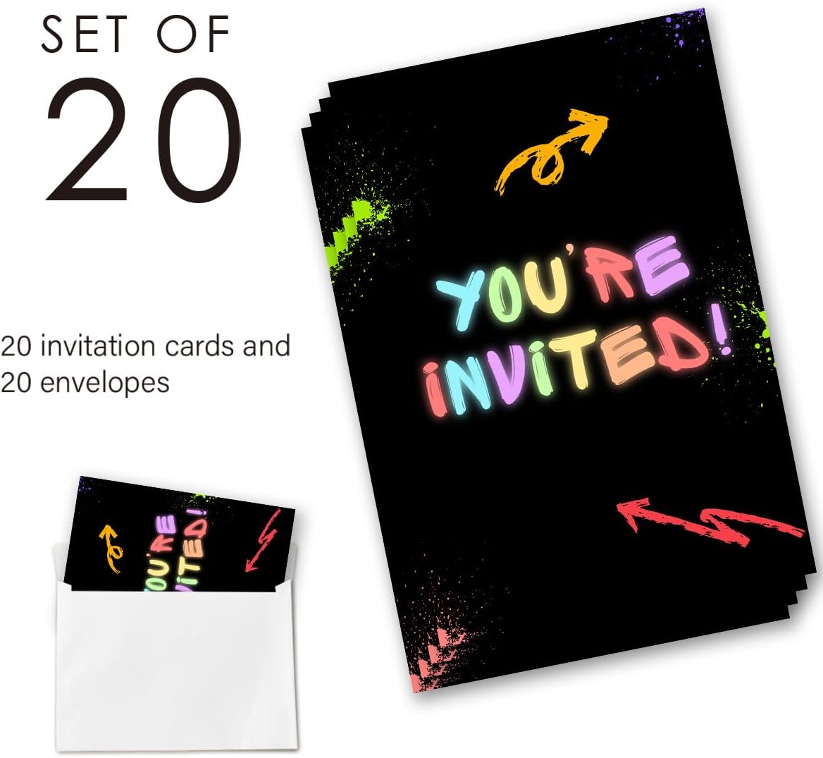 Boy Games Birthday Party Invitation Supplies with Envelopes Set of 20 Bruh Birthday Invitation Fill in Blank, Double Sided