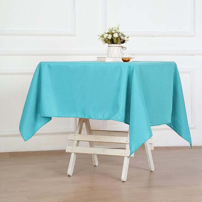Efavormart 54x54 Turquoise Wholesale Linens Seamless Polyester Square Linen Tablecloth for Wedding Banquet Party Restaurant