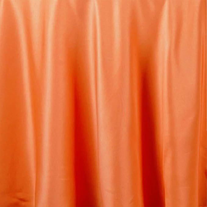 Efavormart Round Tablecloth, 132 Inch Stain & Wrinkle Resistant Washable Table Cloth, Decorative Polyester Fabric Table Cover for Banquet, Wedding, Dining- Orange