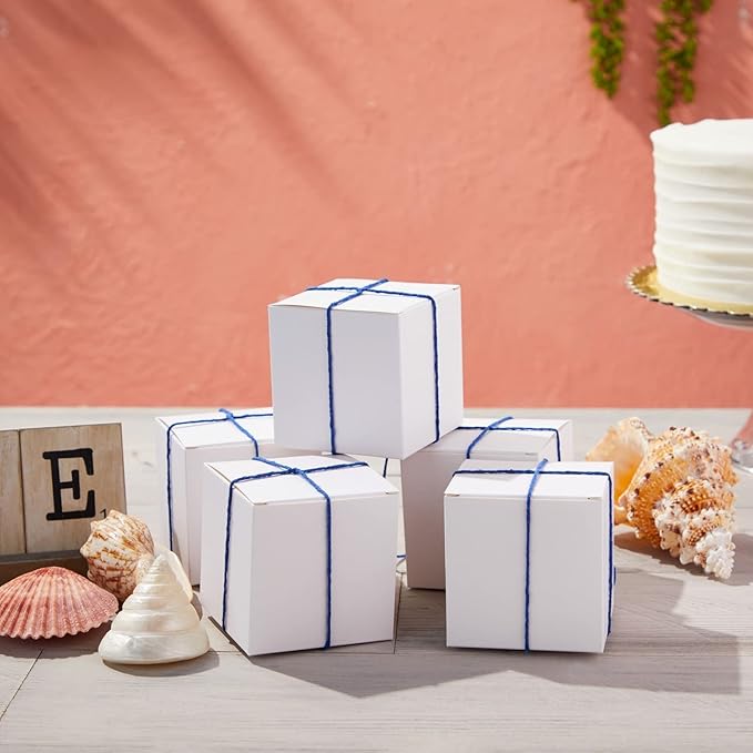 Juvale Bridesmaid Proposal Box - 3 x 3 x 3 In, 100-Count White Mini Gift Boxes with Lids & Cookie Case for Candy & Candle Packaging - Durable Paper & Easy Assembly