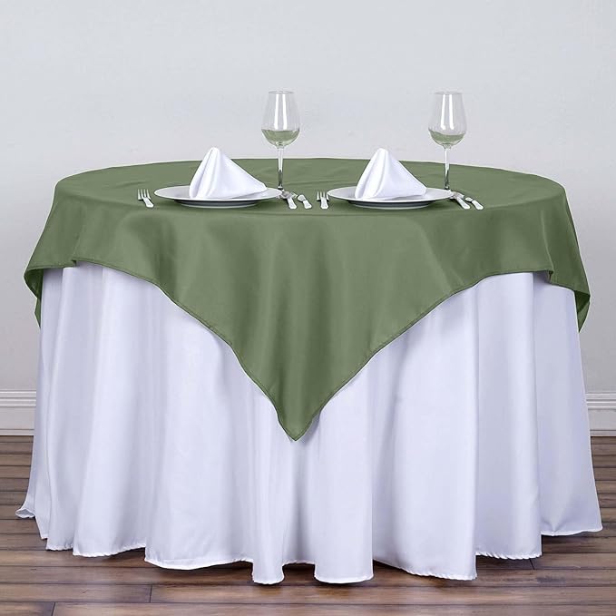 Efavormart 54x54 Moss Green Wholesale Linens Seamless Polyester Square Linen Tablecloth for Wedding Banquet Party Restaurant