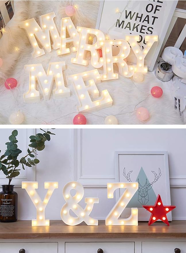 MUMUXI Marquee Light Up Letters Sign Battery Powered LED Alphabet Lights for Party Wedding Birthday Christmas Home Bar Decoration Lighted Symbols