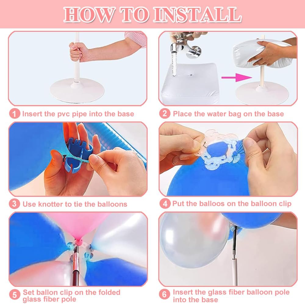 balloon arch kit with balloon pump for party, package contents