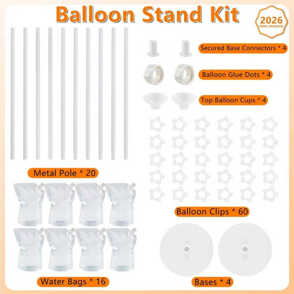 balloon column stand set of 4, adjustable balloon, package contents