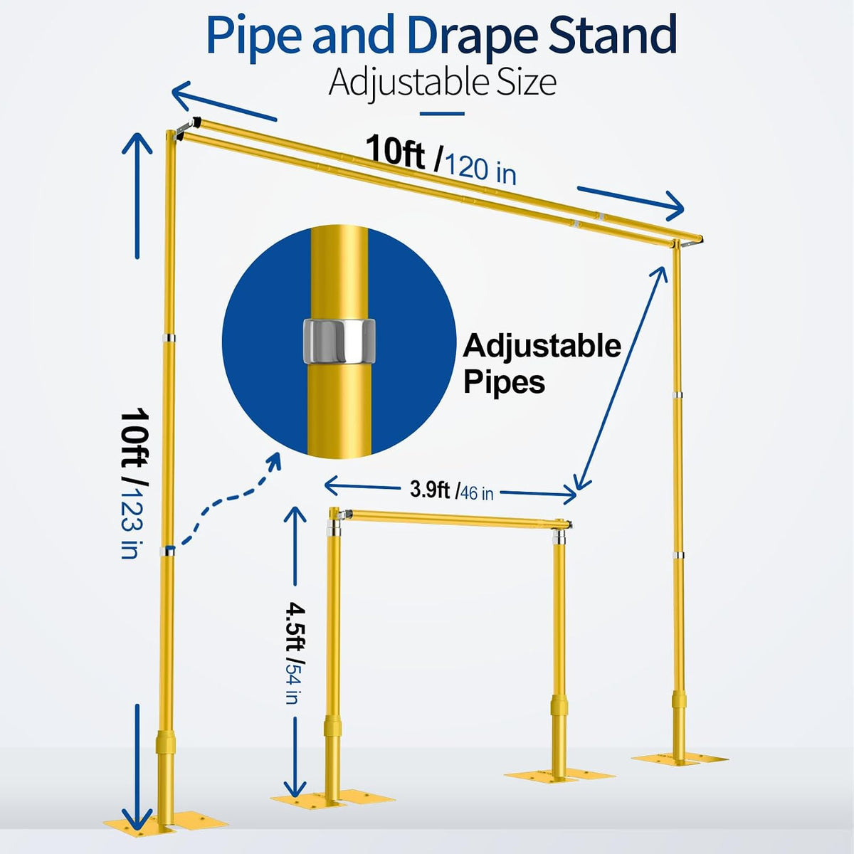 10x10ft Heavy Duty Backdrop Stand Double Crossbar Pipe and Drape