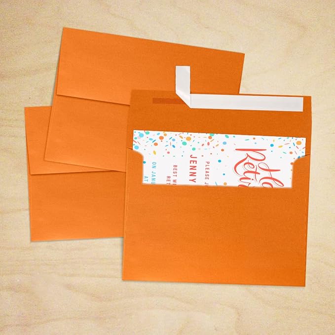 LUXPaper A7 Invitation Envelopes | Peel & Press | 5 1/4" x 7 1/4" | Flame Metallic | 80lb. Text | 50 Qty