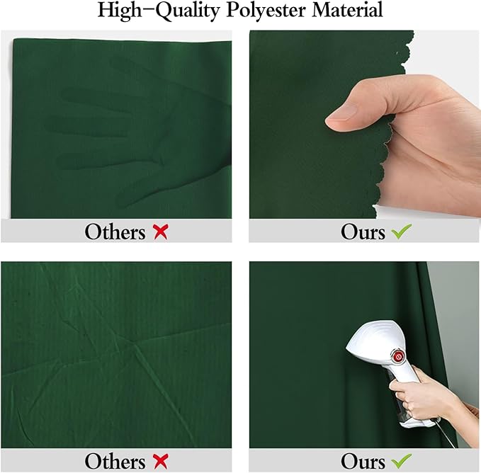 10x10FT Dark Green Screen Backdrop Photography Green Background for Streaming Zoom, Photo Studio, Collapsible High Density Screen for Video Photography and Television