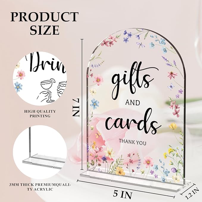 6 Pcs Wedding Decor, Ceremony Sign, Wedding Sign for Reception & Event Party,Bridal Shower Decorations, Wedding Table Decor Accessories for Anniversary And Event 5x7 Inch