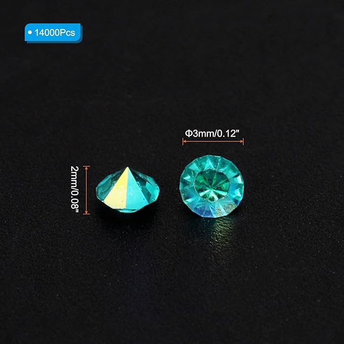 PATIKIL 14000Pcs Wedding Table Scatter Confetti Crystals 3mm Acrylic Diamonds Vase Fillers Gems for Table Centerpiece Decorations Bridal Shower Party, Teal AB