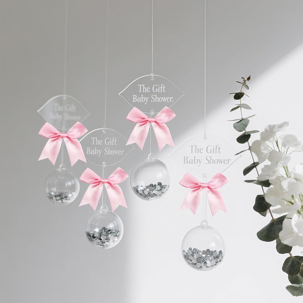 50 Pcs Twist Tie Bows Satin Ribbon Bow 3.3 Inch Gift Wrap Bow Craft Bows for Gift Wrapping, Party Decorations Gifts Bag DIY Treat Bags Light Pink