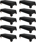 VidaFete Tablecloth 60 * 120inch 10pack Rectangle Table Cloth Polyester, Stain Wrinkle Resistant Dining Table Cover for Kitchen Dinning Party Wedding Rectangular Tabletop Buffet Decoration(Black)