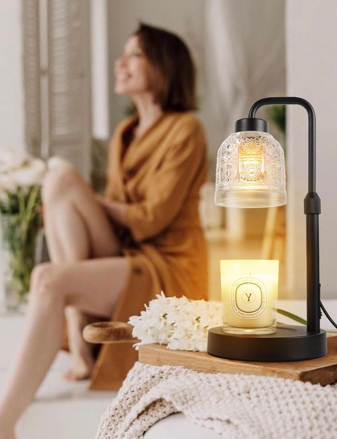 Candle Warmer Lamp with Timer Dimmable, Adjustable Lamp Candle Warmer, Birthday Gifts for Women Mom, Wax Warmer Lamp for Scented Jar, House Warming Gifts New Home Decor