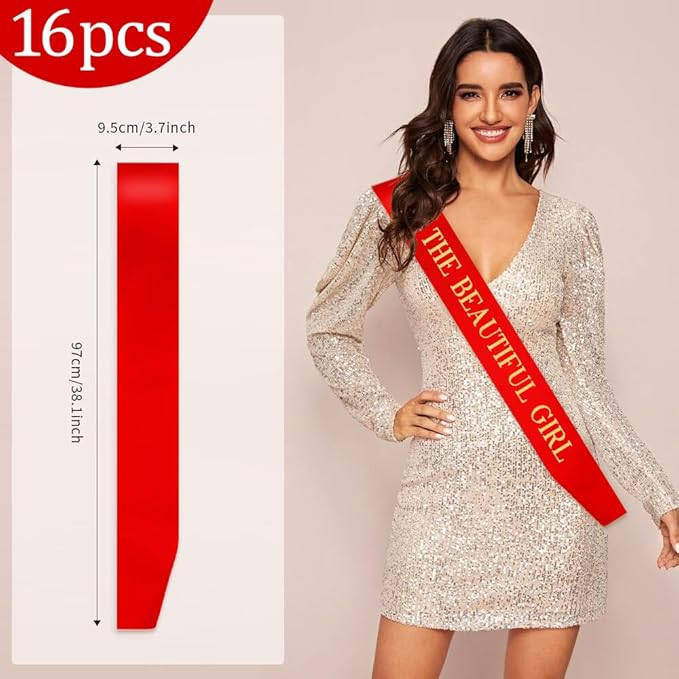 Blank Sash 16 PCS Sashes DIY Satin Sash Chair Sashes Scout Sash President Sash Senior Sash Scout Sash Wedding Party Sash