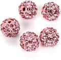 50pcs Adabele Grade A Suncatcher Crystal Rhinestone Pave Loose Beads 12mm Light Rose Pink Polymer Clay Disco Ball Spacers Compatible with Shamballa All Craft Jewelry Making DB12-55
