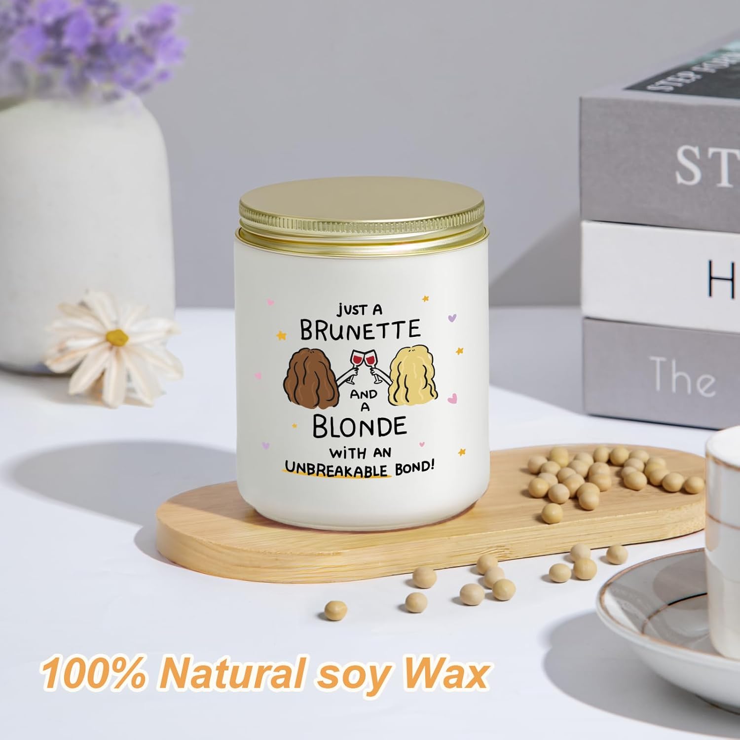 Lacrima Birthday Gifts for Women - Best Friend Friendship Birthday Gifts for Women Bestie BFF, Lavender Candle Gift