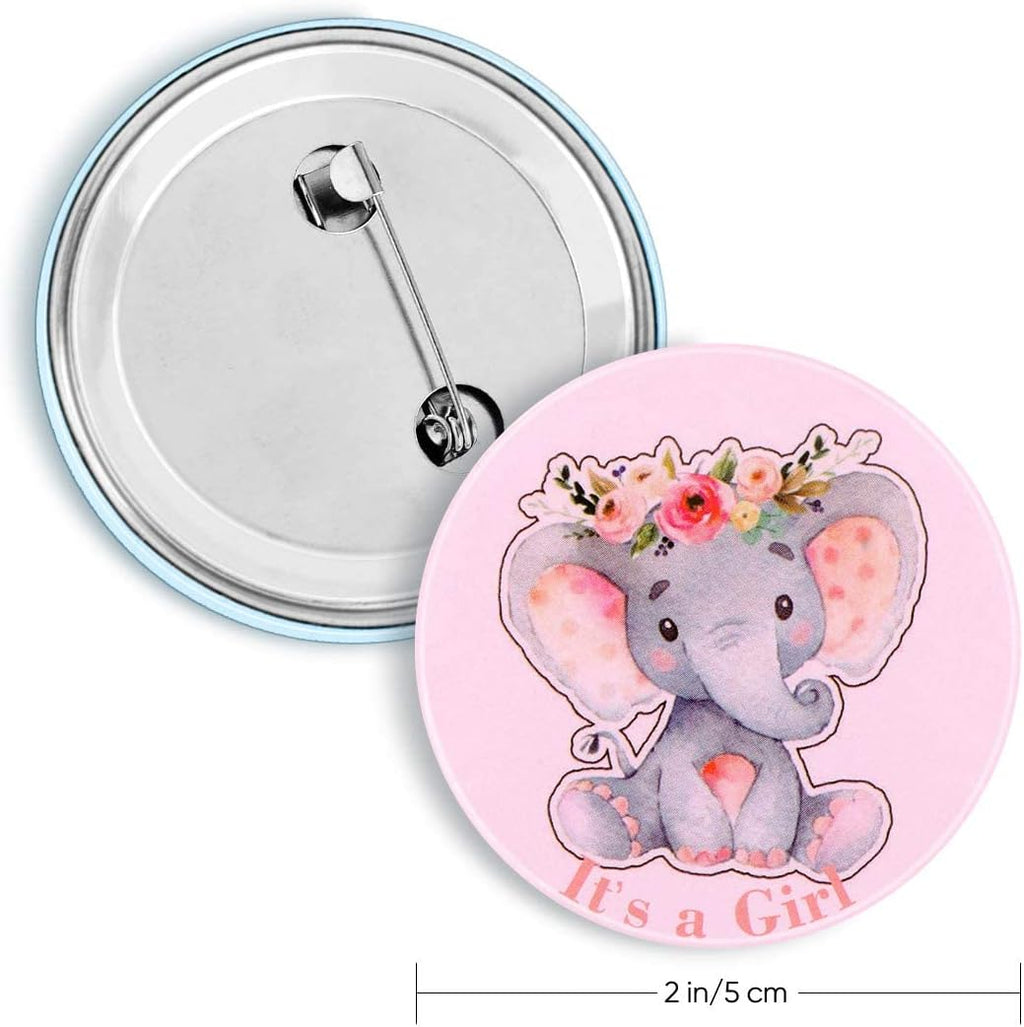 iMagitek 40 Pcs Elephant Gender Reveal Button Pins Blue Elephant Team Boy Pink Elephant Team Girl Button Pins for Baby Shower Party Favors Gender Reveal Party Game Supplies