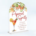 Aperol Spritz Decor Sign for Wedding Acrylic Arch Wedding Bridal Shower Baby Shower Welcome Table Signs for Ceremony and Reception Decor Aperol Spritz Party Decorations Gift 7 x 5 Inches