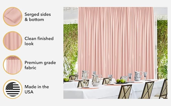 AK TRADING CO. 10 feet x 8 feet IFR Polyester Backdrop Drapes Curtains Panels with Rod Pockets - Wedding Ceremony Party Home Window Decorations - Purple