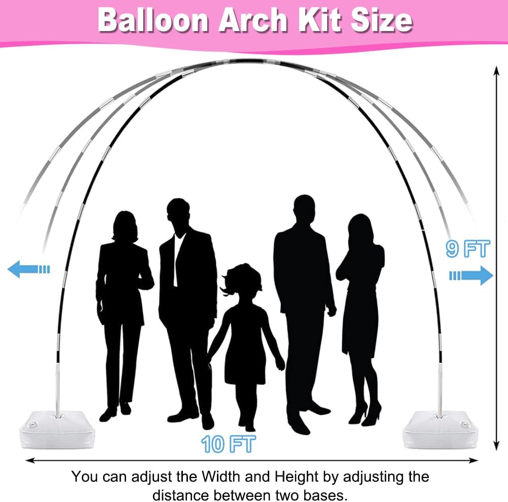 balloon arch kit and balloon pump, 9ft tall, close-up detail