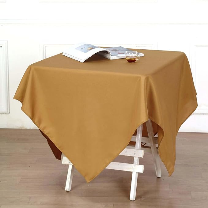 Efavormart 54x54 Gold Wholesale Linens Seamless Polyester Square Linen Tablecloth for Wedding Banquet Party Restaurant