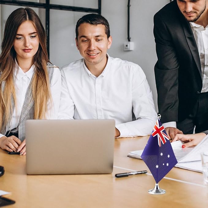 Australia Flag Australian Flags, Small Mini Australian Desk Flag, Used for Table Office Classroom Home Patriotic Events Decorations