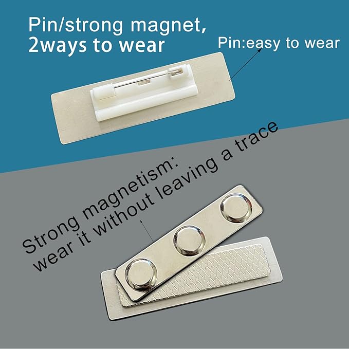 Stainless Steel Durability Gold Custom Name Tag With Pin or Magnet or Adhesive Tape,Metal Easy To Read Name Badge,Personalized Engraved Nametag for Cops, Nurses, Doctors,Employee,Workers (Gold)