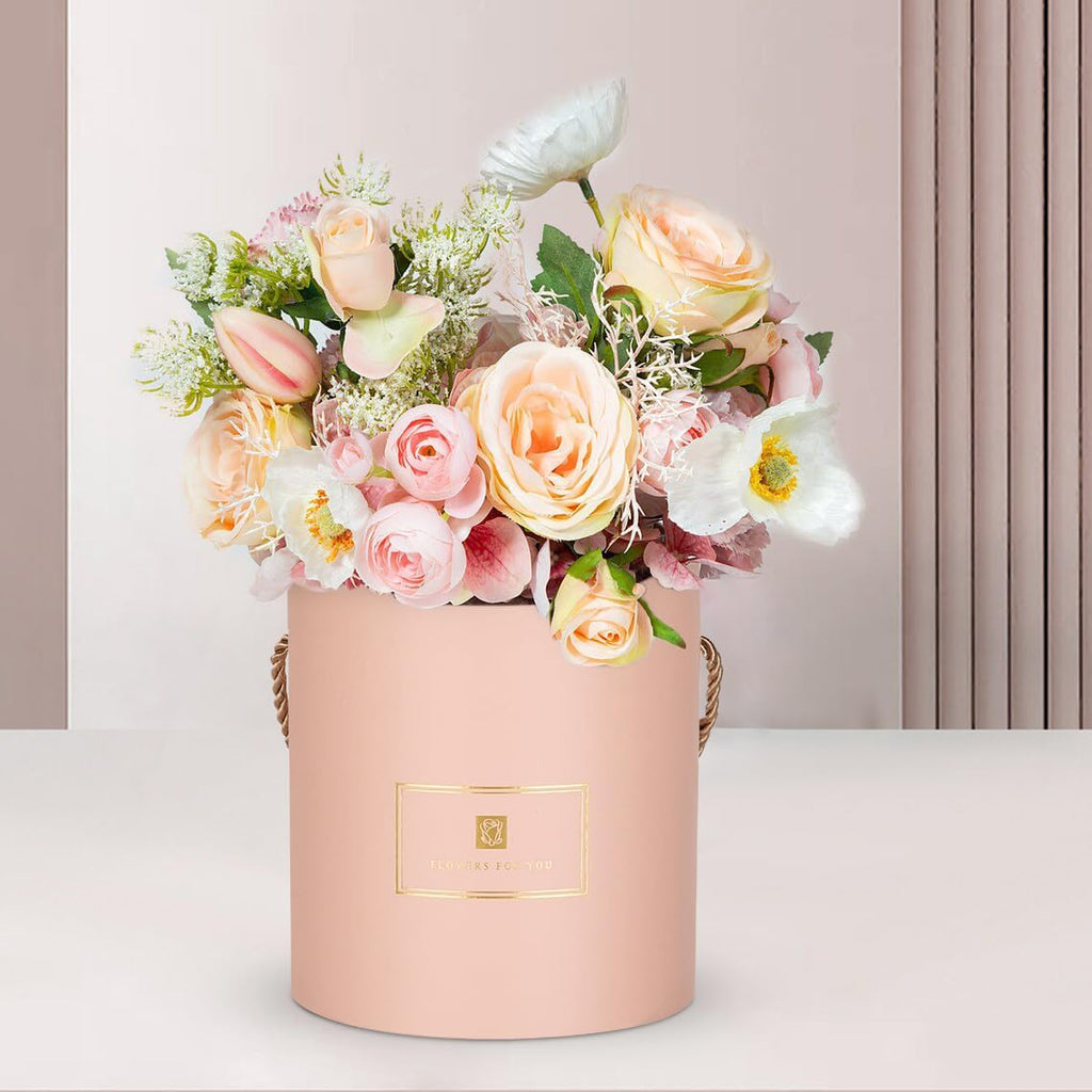 Hollyone Pink Gift Box with Lids Set of 3 Round Nesting Gift Boxes for Presents 3 Assorted Sizes Flowers Arrangements Box for Gift Giving Christmas Valentine Thanksgiving Mom Gifts Present Wrapping
