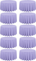10 Pack Lavender Round Tablecloths - 120 Inch, Polyester Table Cover, Stain and Wrinkle Resistant Washable Fabric Table Cloth for Wedding Banquet Parties