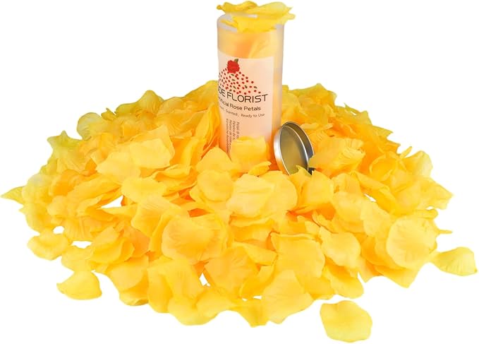 CODE FLORIST 1100 PCS Orange Yellow Silk Flower Rose Petals for Fall Wedding Decorations (Separated,Scented)
