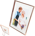 6"x8" Rose Gold Heart Floating Frame, For Picture 5x7,4x6,3x5, Tabletop Shelf Photo Frame, Classy For Thanksgiving, Home or Wedding Decoration