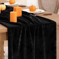 Black Velvet Table Runner 3 Pack Fall Halloween Black Table Runners 20 x 120 Inch Luxurious Elegant Velvet Fabric Thanksgiving Table Decor for Christmas Dinner Wedding Bridal Baby Shower