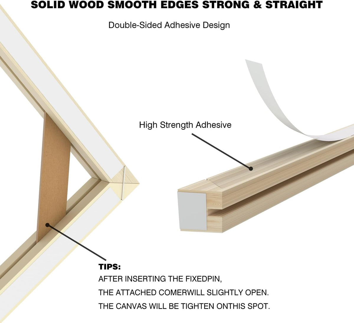 DIY Canvas Stretcher Bars Kit, 1.25" Gallery Depth, 20" x 24"