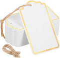 120 PCS Gift Tags with String Gold Foil Metallic Gift Tags Writable Blank Tag for Baby Shower Birthday Wedding Presents Labeling DIY Craft Project Christmas Stocking Stuffers 3.5''×2''
