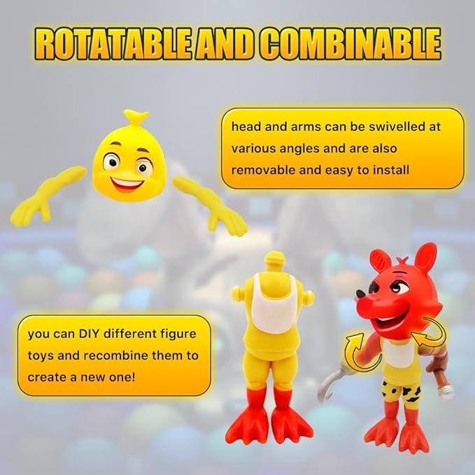 Action Figure Toy, 18 Pcs Game Figures Toys, Movable Joints Toys Dolls, Collectible Figure Gifts for Kids and Cake Toppers, Colourful