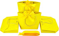 HUAPRINT Gift Bags with Handles,7.48×3.54×7.9 inches,Party Favor Bags with Bow Ribbon,12Pcs Yellow Paper Bags for Birthday Wedding Bridesmaid Present Celebration Holiday