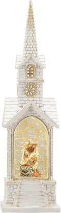 15.3IN Nativity Snow Globe Christmas Decorations,Musical Christmas Snow Globes Churches Lighted Glitter Globe Lantern 6H Timer, Christian Gifts for Christmas Decor